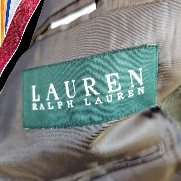 Ralph Lauren Men's 44R Brown Check 100% Wool Blazer Sport Coat & Tie 11024 - Picture 9 of 10